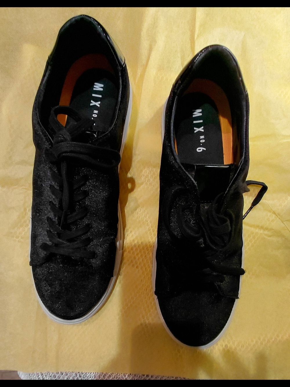 Mix No. 6 Black Velvet Lace-Up Women's Sneakers
